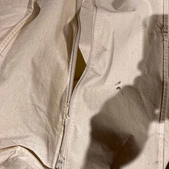 Canvas Garment Bag / Suit Bag white canvas 48 inch long 3 hanger metal frame - Picture 5 of 5